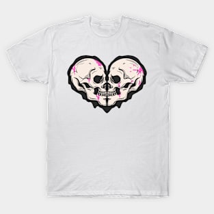 skeleton valentine, skull heart T-Shirt